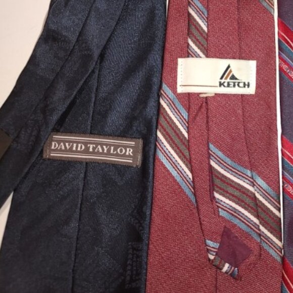 Mixed Lot of 4 Vintage Men's Clip-On Ties-Ketch/David Taylor/Sears: Pre-owed - Picture 6 of 7